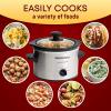 imageElite Gourmet MST350B Electric Slow Cooker Adjustable Temp Entrees Sauces Stews ampamp Dips Dishwasher Safe Glass Lid ampamp Crock 3 Quart BlackStainless Steel