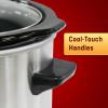imageElite Gourmet MST350B Electric Slow Cooker Adjustable Temp Entrees Sauces Stews ampamp Dips Dishwasher Safe Glass Lid ampamp Crock 3 Quart BlackStainless Steel