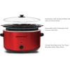 imageElite Gourmet MST900D 85Qt Digital Programmable XL Jumbo Slow Cooker Adjustable Temp Entrees Sauces Stews ampamp Dips Dishwasher Safe Glass Lid ampamp Crock Stainless SteelRed
