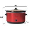 imageElite Gourmet MST900D 85Qt Digital Programmable XL Jumbo Slow Cooker Adjustable Temp Entrees Sauces Stews ampamp Dips Dishwasher Safe Glass Lid ampamp Crock Stainless SteelRed