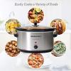 imageElite Gourmet MST900D 85Qt Digital Programmable XL Jumbo Slow Cooker Adjustable Temp Entrees Sauces Stews ampamp Dips Dishwasher Safe Glass Lid ampamp Crock Stainless SteelStainless Steel