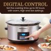 imageElite Gourmet MST900D 85Qt Digital Programmable XL Jumbo Slow Cooker Adjustable Temp Entrees Sauces Stews ampamp Dips Dishwasher Safe Glass Lid ampamp Crock Stainless SteelStainless SteelBlack
