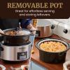 imageElite Gourmet MST900D 85Qt Digital Programmable XL Jumbo Slow Cooker Adjustable Temp Entrees Sauces Stews ampamp Dips Dishwasher Safe Glass Lid ampamp Crock Stainless SteelStainless SteelBlack