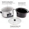 imageElite Gourmet MST900D 85Qt Digital Programmable XL Jumbo Slow Cooker Adjustable Temp Entrees Sauces Stews ampamp Dips Dishwasher Safe Glass Lid ampamp Crock Stainless SteelStainless SteelBlack