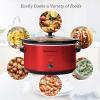 imageElite Gourmet MST900D 85Qt Digital Programmable XL Jumbo Slow Cooker Adjustable Temp Entrees Sauces Stews ampamp Dips Dishwasher Safe Glass Lid ampamp Crock Stainless SteelRed