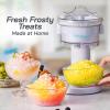imageElite Gourmet Snow Cone ampamp Shaved Ice Maker ESI2215P Refreshing Slushies Margaritas Boba Drinks Snow Cone ampamp Holder and Ice Mold Use Cubed ampamp Bagged Ice Stainless Steel Shaving Blade PeriwinkleWhite