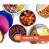 imageElite Gourmet by EBS0012 12Piece Stainless Steel Interior Colored Stackable Nesting Mixing Bowls with Airtight Lids Set of 6 Space Saving Food Storage Baking Melting Chocolate MultiColors12 Piece