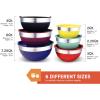 imageElite Gourmet by EBS0012 12Piece Stainless Steel Interior Colored Stackable Nesting Mixing Bowls with Airtight Lids Set of 6 Space Saving Food Storage Baking Melting Chocolate MultiColors12 Piece