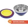 imageElite Gourmet by EBS0012 12Piece Stainless Steel Interior Colored Stackable Nesting Mixing Bowls with Airtight Lids Set of 6 Space Saving Food Storage Baking Melting Chocolate MultiColors12 Piece