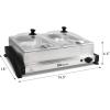imageMaxiMatic Dual Buffet Server Food Warmer Adjustable Temp For Parties ampamp Holidays 25 Quart Stainless SteelStainless Steel