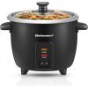 imageElite Gourmet ERC003 Electric Rice Cooker with Automatic Keep Warm Makes Soups Stews Grains Hot Cereals White 6 Cups Cooked 3 Cups UncookedBlack