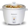 imageElite Gourmet ERC003 Electric Rice Cooker with Automatic Keep Warm Makes Soups Stews Grains Hot Cereals White 6 Cups Cooked 3 Cups UncookedWhite