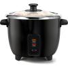 imageElite Gourmet ERC2010B Electric Rice Cooker with Stainless Steel Inner Pot Makes Soups Stews Porridges Grains and Cereals 10 cups cooked 5 Cups uncooked Black6 cup 3 cups uncooked