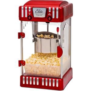 imageElite Gourmet EPM250 MaxiMatic 25 Ounce Classic Carnival Tabletop Kettle Popcorn Popper Machine RetroStyle Movie Hot Buttered Popcorn Red1Gallon
