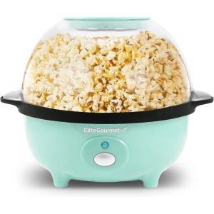 imageElite Gourmet EPM330M Automatic Stirring 12cup Popcorn Maker Popper Hot Oil Popcorn Machine wMeasuring Cap ampamp Builtin Reversible Serving Bowl Great for Home Party Kids Safety ETL Approved MintMint