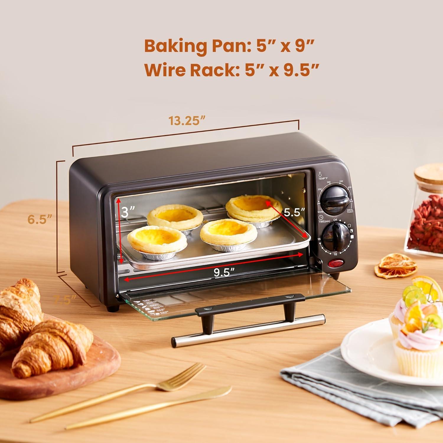 imageElite Gourmet ETO490 9L4 Slice Countertop Toaster Oven with 30Minute Timer Adjustable Temperature Control Includes Baking Pan and Wire Rack Bake Broil Toast Black2 Slice