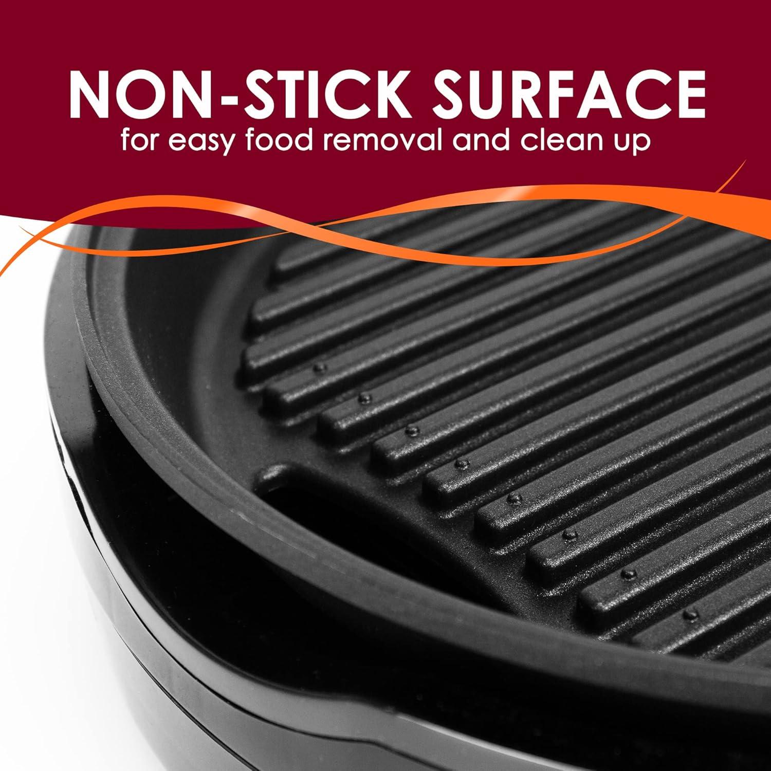 imageElite Gourmet EMG6505G Smokeless Indoor Electric BBQ Grill with Glass Lid Dishwasher Safe Nonstick Adjustable Temperature Fast Heat Up LowFat Meals Easy to Clean Design Stainless SteelStainless Steel