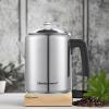 imageElite Gourmet EC008 Classic Stovetop Coffee Percolator Glass Clear Brew Progress Knob CoolTouch Handle Cordless Serve 8Cup Stainless Steel64ounce8Cup