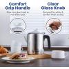 imageElite Gourmet EC008 Classic Stovetop Coffee Percolator Glass Clear Brew Progress Knob CoolTouch Handle Cordless Serve 8Cup Stainless Steel64ounce8Cup
