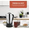 imageElite Gourmet EC812 Electric 12Cup Coffee Percolator with Keep Warm Clear Brew Progress Knob CoolTouch Handle Cordless Serve Stainless SteelPlastic Knob