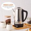 imageElite Gourmet EC812 Electric 12Cup Coffee Percolator with Keep Warm Clear Brew Progress Knob CoolTouch Handle Cordless Serve Stainless SteelPlastic Knob