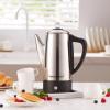 imageElite Gourmet EC812 Electric 12Cup Coffee Percolator with Keep Warm Clear Brew Progress Knob CoolTouch Handle Cordless Serve Stainless SteelPlastic Knob
