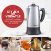 imageElite Gourmet EC923 Electric Coffee Percolator BPA Free Keep Warm Clear Brew Progress Knob CoolTouch Handle Cordless Serve 12Cup Stainless Steel96ounce12 Cup