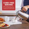 imageElite Gourmet EC923 Electric Coffee Percolator BPA Free Keep Warm Clear Brew Progress Knob CoolTouch Handle Cordless Serve 12Cup Stainless Steel96ounce12 Cup