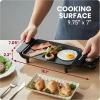 imageElite Gourmet EGR8152 Electric 975quot x 7quot Personal Compact Griddle Cooltouch Handles NonStick Surface RemovableAdjustable Thermostat Black10 x 7