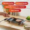 imageElite Gourmet EGR8152 Electric 975quot x 7quot Personal Compact Griddle Cooltouch Handles NonStick Surface RemovableAdjustable Thermostat Black10 x 7