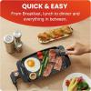 imageElite Gourmet EGR8152 Electric 975quot x 7quot Personal Compact Griddle Cooltouch Handles NonStick Surface RemovableAdjustable Thermostat Black10 x 7