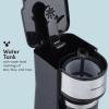 imageElite Gourmet EHC112B Personal SingleServe Compact Coffee Maker Brewer Includes 14Oz Thermal Travel Mug with Stainless Steel Interior Compatible with Coffee Grounds Reusable Filter BlackStainless Steel