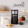imageElite Gourmet EHC112B Personal SingleServe Compact Coffee Maker Brewer Includes 14Oz Thermal Travel Mug with Stainless Steel Interior Compatible with Coffee Grounds Reusable Filter BlackStainless Steel