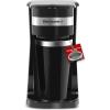 imageElite Gourmet EHC114 Personal SingleServe Compact Coffee Maker Brewer Includes 14Oz Thermal Travel Mug with Stainless Steel Interior Compatible with Coffee Grounds Reusable Filter BlackBlack