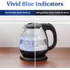 imageElite Gourmet EKT1001 Electric 10L BPAFree 1100W Glass Kettle Cordless 360 Base Stylish Blue LED Interior Handy Auto ShutOff Function  Quickly Boil Water For Tea ampamp More BlackGlass