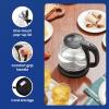 imageElite Gourmet EKT1001 Electric 10L BPAFree 1100W Glass Kettle Cordless 360 Base Stylish Blue LED Interior Handy Auto ShutOff Function  Quickly Boil Water For Tea ampamp More BlackGlass