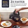 imageElite Gourmet EKT1001 Electric 10L BPAFree 1100W Glass Kettle Cordless 360 Base Stylish Blue LED Interior Handy Auto ShutOff Function  Quickly Boil Water For Tea ampamp More BlackPlastic