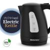 imageElite Gourmet EKT1001 Electric 10L BPAFree 1100W Glass Kettle Cordless 360 Base Stylish Blue LED Interior Handy Auto ShutOff Function  Quickly Boil Water For Tea ampamp More BlackPlastic