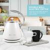 imageElite Gourmet EKT1203W 1350W Double Wall Insulated Cool Touch Electric Water Tea Kettle BPA Free Stainless Steel Interior and Auto ShutOff14 Quarts