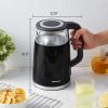 imageElite Gourmet EKT1203W 1350W Double Wall Insulated Cool Touch Electric Water Tea Kettle BPA Free Stainless Steel Interior and Auto ShutOff19 Quarts