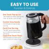 imageElite Gourmet EKT1203W 1350W Double Wall Insulated Cool Touch Electric Water Tea Kettle BPA Free Stainless Steel Interior and Auto ShutOff19 Quarts