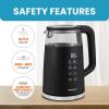 imageElite Gourmet EKT1203W 1350W Double Wall Insulated Cool Touch Electric Water Tea Kettle BPA Free Stainless Steel Interior and Auto ShutOff19 Quarts