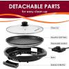 imageElite Gourmet EMG1100 11quot Electric Indoor Nonstick Grill Dishwasher Safe Cool Touch Fast Heat Up Ideal LowFat Meals Includes Tempered Glass Lid Black11