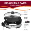 imageElite Gourmet EMG1100 11quot Electric Indoor Nonstick Grill Dishwasher Safe Cool Touch Fast Heat Up Ideal LowFat Meals Includes Tempered Glass Lid Black12