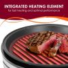 imageElite Gourmet EMG1100 11quot Electric Indoor Nonstick Grill Dishwasher Safe Cool Touch Fast Heat Up Ideal LowFat Meals Includes Tempered Glass Lid Black12