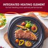 imageElite Gourmet EMG1100 11quot Electric Indoor Nonstick Grill Dishwasher Safe Cool Touch Fast Heat Up Ideal LowFat Meals Includes Tempered Glass Lid Black11