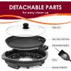 imageElite Gourmet EMG6505G Smokeless Indoor Electric BBQ Grill with Glass Lid Dishwasher Safe Nonstick Adjustable Temperature Fast Heat Up LowFat Meals Easy to Clean Design Stainless SteelGranite