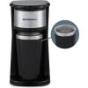 imageElite Gourmet EHC112B Personal SingleServe Compact Coffee Maker Brewer Includes 14Oz Thermal Travel Mug with Stainless Steel Interior Compatible with Coffee Grounds Reusable Filter BlackStainless Steel