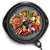 imageElite Gourmet EMG6505G Smokeless Indoor Electric BBQ Grill with Glass Lid Dishwasher Safe Nonstick Adjustable Temperature Fast Heat Up LowFat Meals Easy to Clean Design Stainless SteelGranite