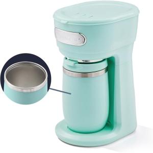 imageElite Gourmet EHC112B Personal SingleServe Compact Coffee Maker Brewer Includes 14Oz Thermal Travel Mug with Stainless Steel Interior Compatible with Coffee Grounds Reusable Filter BlackMint